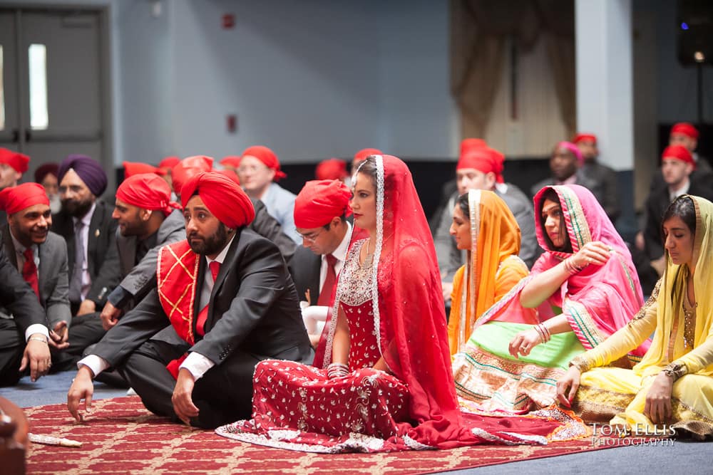 Sikh Indian bride and groom during their wedding ceremony