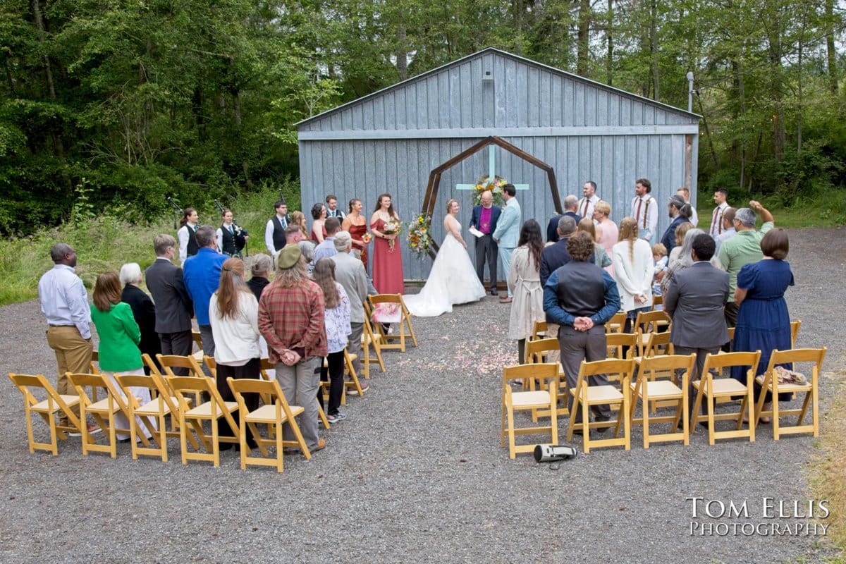 Wonderful Second Generation Destination Solstice Wedding. Courtney and Ian had a destination wedding at a beautiful location in the woods on Whidbey Island. Tom Ellis Photography, destination wedding photographer