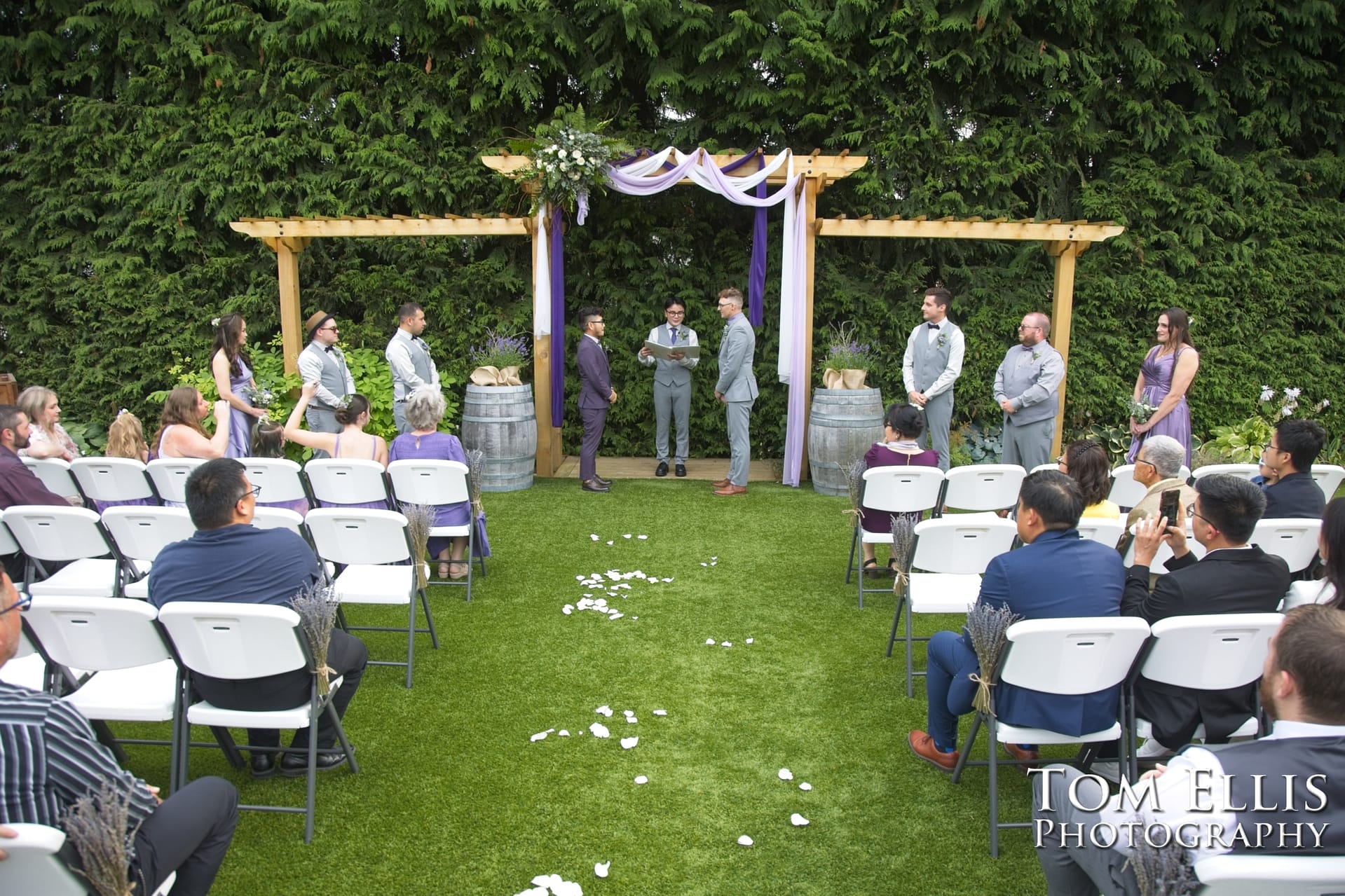 Same Sex wedding ceremony of Hau and Kerry at the Carey Gardens